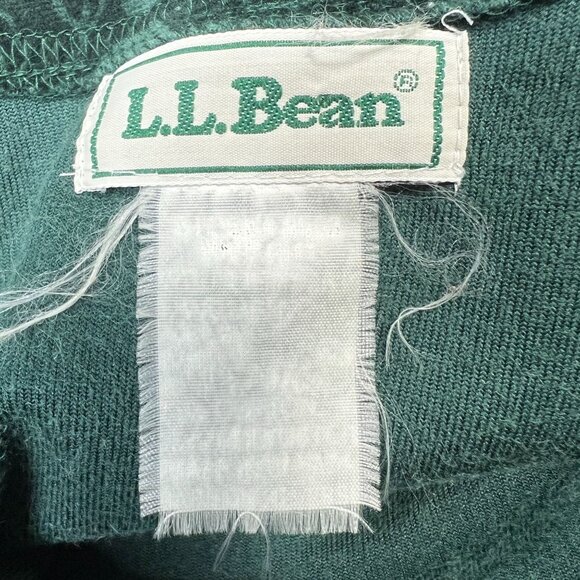 Vintage LL Bean 90s Velour Holly Print Midi Dress Green Holiday Christmas S/ M - Picture 8 of 15